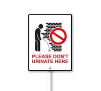 Geroclonup Please Don't Urinate Here Sign with Metal Stake 7 x 8.8 Inches Yard Sign Aluminum Garden Signs Outdoor for Lawn Yard Garden Decor, Easy to Install