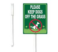 Geroclonup Please Keep Dogs Off The Grass Yard Sign with Stakes 17.5x22cm Sturdy Aluminum Outdoor Decor Signs Keep Off Grass Sign for Lawn Yard Garden Easy to Install