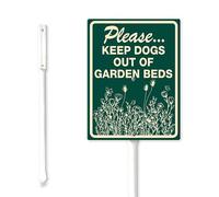 Geroclonup Please Keep Dogs Out Of Garden Beds Yard Sign with Stake Outdoor Yard Sign Rustproof Aluminum Sign Fade Resistant Lawn Decoration for Outdoor Garden Lawn 20x30cm