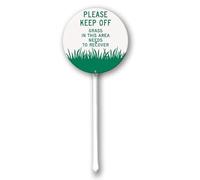 Geroclonup Please Keep Off Grass in This Area Needs to Recover Sign with Stake Outdoor Aluminum Yard Sign Rustproof Aluminum Metal Sign Fade Resistant Lawn Decoration for Outdoor 23cm