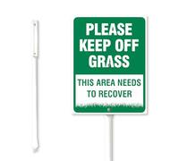Geroclonup Please Keep Off Grass This Area Needs To Recover Yard Sign with Stake Outdoor Yard Sign Rustproof Aluminum Sign Fade Resistant Lawn Decoration for Outdoor -20x30cm
