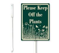 Geroclonup Please Keep Off the Plants Yard Sign with Stake 11.5x15cm Sturdy Aluminum Rustproof Outdoor Lawn Decor for Garden Front Door Outdoor Use Easy to Install