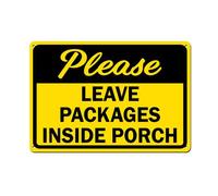 Geroclonup Please Leave Packages Inside Porch Sign 20x30cm Waterproof & Rustproof Aluminum Sign Outdoor Metal Signs for Home Farm Yard
