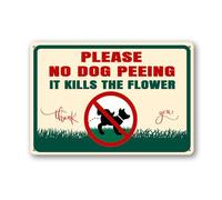 Geroclonup Please No Dog Peeing It Kills the Flower Sign No Peeing Dog Signs 14x20cm Waterproof Aluminum Signs for Indoor Outdoor Use