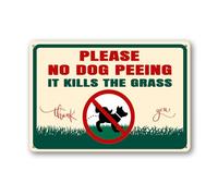 Geroclonup Please No Dog Peeing It Kills the Grass Sign No Peeing Dog Signs 14x20cm Waterproof Aluminum Signs for Indoor Outdoor Use
