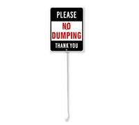 Geroclonup Please No Dumping Thank You Yard Sign with Stake 20x30cm Sturdy Aluminum Yard Sign Fade Resistant Lawn Decoration for Outdoor Use