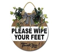 Geroclonup Please Remove Your Shoes Sign - Please Wipe Your Feet Sign Hanging Wall Plaque Wood Signs,Decorative Take Off Shoes hanging Sign for Home Front Door Entryway Porch 30cm Home Decor Gift