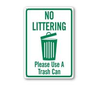 Geroclonup Please Use A Trash Can No Littering Metal Sign 30x40cm Rust Free Aluminum Sturdy Weatherproof Outdoor Sign for Home Yard Garden Backyard Garage