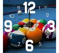 Geroclonup Pool Ball Billiards Wall Clock 10 Inch Silent Non-Ticking Clocks Battery Operated for Home Living Laundry Room Kitchen Bedroom Office