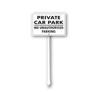 Geroclonup Private Car Park Yard Sign with Stakes 12in×8in, Sturdy Aluminum Yard Signs Rust Free, Notice and Reminder to the Public Perfect for Habitat Enhancement Areas and Parks