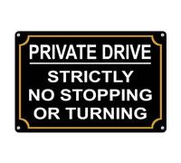 Geroclonup Private Drive Strictly No Stopping Turning - 12x16 Inch Rust-Free Aluminum, UV Printed, Reflective Coating, Weatherproof & Easy to Mount, High Visibility Warning Sign for Home or Business