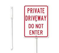 Geroclonup Private Driveway Do Not Enter Yard Sign with Stake 20x30cm Sturdy Aluminum Yard Sign Fade Resistant Lawn Decoration for Lawn Garden Outdoor Use