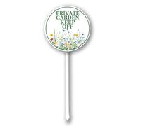 Geroclonup Private Garden Keep Off Sign with Stake 23cm Round Sturdy Aluminum Yard Sign Fade Resistant Rustproof Lawn Decoration for Outdoor Use