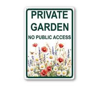 Geroclonup Private Garden No Public Access Sign 30x40cm Metal Aluminum Warning Signs for Outside Garden Sign for Home Indoor Outdoor Weatherproof Plaque
