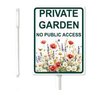 Geroclonup Private Garden No Public Access Yard Sign with Stake 20x30cm Sturdy Aluminum Rustproof Outdoor Lawn Decor for Garden Front Door Outdoor Use Easy to Install