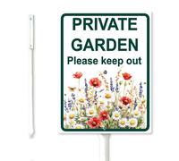 Geroclonup Private Garden Please Keep Out Yard Sign with Stake 20x30cm Sturdy Aluminum Rustproof Outdoor Lawn Decor for Garden Front Door Outdoor Use Easy to Install