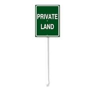 Geroclonup Private Land Yard Sign with Stake 20x30cm Rustproof Aluminum Sign for Yard Garden Lawn Street Outdoor