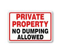 Geroclonup Private Property No Dumping Allowed Sign 30x40cm Rust Free Metal Aluminum Signs for Indoor Outdoor Man Cave Shop Garage Street