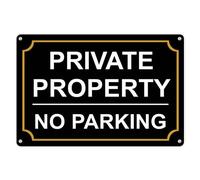 Geroclonup Private Property No Parking - 12x8 Inch Rust-Free Aluminum, UV Printed, Reflective Coating, Weatherproof & Easy to Mount, High Visibility Warning Sign for Home or Business