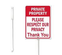 Geroclonup Private Property Please Respect Our Privacy Yard Sign with Stake 17.5x22cm Sturdy Aluminum Yard Sign Fade Resistant Lawn Decoration for Lawn Garden Outdoor Use