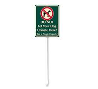 Geroclonup Private Property Sign Do Not Let Your Dog Urinate Here Yard Sign with Stake Rustproof Aluminum Metal Yard Sign Fade Resistant Lawn Sign for Outdoor 20x30cm