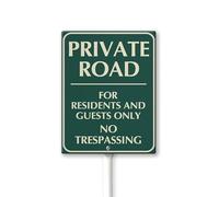 Geroclonup Private Road For Residents And Guests Only No Trespassing Sign with Metal Stake -8x12inch Lawn Sign Sturdy Aluminum Sign for Outdoor Use Waterproof Sign Outdoor Decor for Lawn Yard Garden