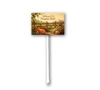Geroclonup Rustic "Welcome To The Pumpkin Patch" Aluminum Yard Stake Sign - 12x8 Inch Vintage Fall Decor for Outdoor Garden, Autumn Harvest & Thanksgiving Decor