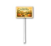 Geroclonup Rustic "Welcome To The Pumpkin Patch" Aluminum Yard Stake Sign - 12x8 Inch Vintage Fall Decor for Outdoor Garden, Autumn Harvest & Thanksgiving Decor