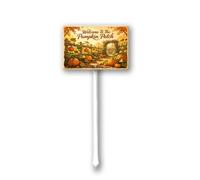 Geroclonup Rustic "Welcome To The Pumpkin Patch" Aluminum Yard Stake Sign - 12x8 Inch Vintage Fall Decor for Outdoor Garden, Autumn Harvest & Thanksgiving Decor