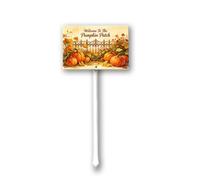 Geroclonup Rustic "Welcome To The Pumpkin Patch" Aluminum Yard Stake Sign - 12x8 Inch Vintage Fall Decor for Outdoor Garden, Autumn Harvest & Thanksgiving Decor