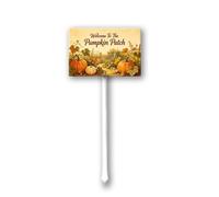 Geroclonup Rustic "Welcome To The Pumpkin Patch" Aluminum Yard Stake Sign - 12x8 Inch Vintage Fall Decor for Outdoor Garden, Autumn Harvest & Thanksgiving Decor