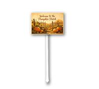 Geroclonup Rustic "Welcome To The Pumpkin Patch" Aluminum Yard Stake Sign - 12x8 Inch Vintage Fall Decor for Outdoor Garden, Autumn Harvest & Thanksgiving Decor