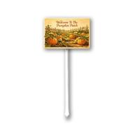 Geroclonup Rustic "Welcome To The Pumpkin Patch" Aluminum Yard Stake Sign - 12x8 Inch Vintage Fall Decor for Outdoor Garden, Autumn Harvest & Thanksgiving Decor