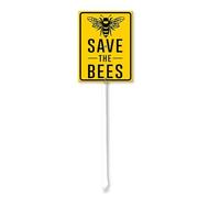 Geroclonup Save The Bees Yard Sign with Stake Bee Yard Sign Bee Lawn Sign 17.5x22cm Sturdy Aluminum Sign for Yard Garden Lawn Outdoor