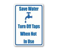 Geroclonup Save Water Turn Off Taps When Not In Use Sign 30x40cm Rust Free Aluminum Sign for Outdoor Yard Home Wall Long Lasting Fade-Resistant Easy to Mount