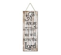 Geroclonup Scripture Sign As for Me and My House We Will Serve the Lord Door Sign 20x40cm Vertical Wooden Plaque Christian Farmhouse Wall Decor Front Door Decor Housewarming Gift