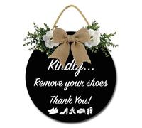 Geroclonup Shoes Off Door Sign Kindly Remove Your Shoes Thank You Wood Sign Please Remove Your Shoes Signs Remove Shoes Sign for Front Door No Shoes Sign for House 28cm