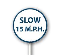 Geroclonup Slow 15MPH Yard Sign with Stakes 9.2in×9.2in, Sturdy Aluminum Yard Signs Rust Free, Street Slow Down Round Sign Traffic Signs for Garden Lawn Street Outdoor