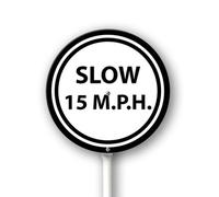 Geroclonup Slow 15MPH Yard Sign with Stakes 9.2in×9.2in, Sturdy Aluminum Yard Signs Rust Free, Street Slow Down Round Sign Traffic Signs for Garden Lawn Street Outdoor