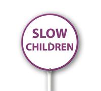 Geroclonup Slow Children Yard Sign with Stakes 9.2in×9.2in, Sturdy Aluminum Yard Signs Rust Free, Street Slow Down Round Sign Traffic Signs for Garden Lawn Street Outdoor