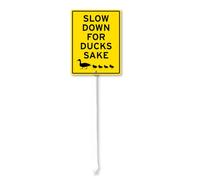 Geroclonup Slow Down For Ducks Sake Sign With Stake For Neighborhoods Yard Farm Aluminium Caution 8x12inch Farm Decorations Yard Lawn Walkway Decorations Animal Signs