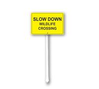 Geroclonup Slow Down Wildlife Crossing Sign With Stake For Neighborhoods Yard Farm Aluminium Caution 8x12inch Farm Decorations Yard Lawn Walkway Decorations Animal Signs