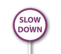 Geroclonup Slow Down Yard Sign with Stakes 9.2in×9.2in, Sturdy Aluminum Yard Signs Rust Free, Street Slow Down Round Sign Traffic Signs for Garden Lawn Street Outdoor