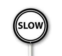 Geroclonup Slow Yard Sign with Stakes 9.2in×9.2in, Sturdy Aluminum Yard Signs Rust Free, Street Slow Down Round Sign Traffic Signs for Garden Lawn Street Outdoor