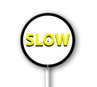 Geroclonup Slow Yard Sign with Stakes 9.2in×9.2in, Sturdy Aluminum Yard Signs Rust Free, Street Slow Down Round Sign Traffic Signs for Garden Lawn Street Outdoor