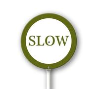 Geroclonup Slow Yard Sign with Stakes 9.2in×9.2in, Sturdy Aluminum Yard Signs Rust Free, Street Slow Down Round Sign Traffic Signs for Garden Lawn Street Outdoor