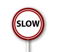 Geroclonup Slow Yard Sign with Stakes 9.2in×9.2in, Sturdy Aluminum Yard Signs Rust Free, Street Slow Down Round Sign Traffic Signs for Garden Lawn Street Outdoor