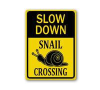 Geroclonup Snail Crossing Sign 14x20cm Metal Reflective Sturdy Rust Aluminum Waterproof Easy to Install Outdoor Use