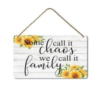 Geroclonup Some Call it Chaos We Call it Family Sign 20x30cm Wooden Wall Decor Wood Plaque Rustic Farmhouse Home Decor for Wall Porch Front Door Decor