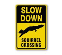 Geroclonup Squirrel Signs Slow Down Squirrel Crossing Sign 30x40cm Reflective Aluminum Sign Fade Resistant/Waterproof Indoor or Outdoor Use Easy to Mount